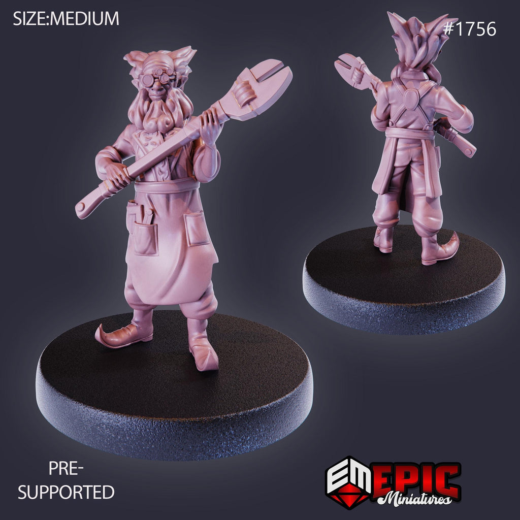 Halfling Inventor Barnabas Option #1756 front DND miniature Steam Constructs 16k resin