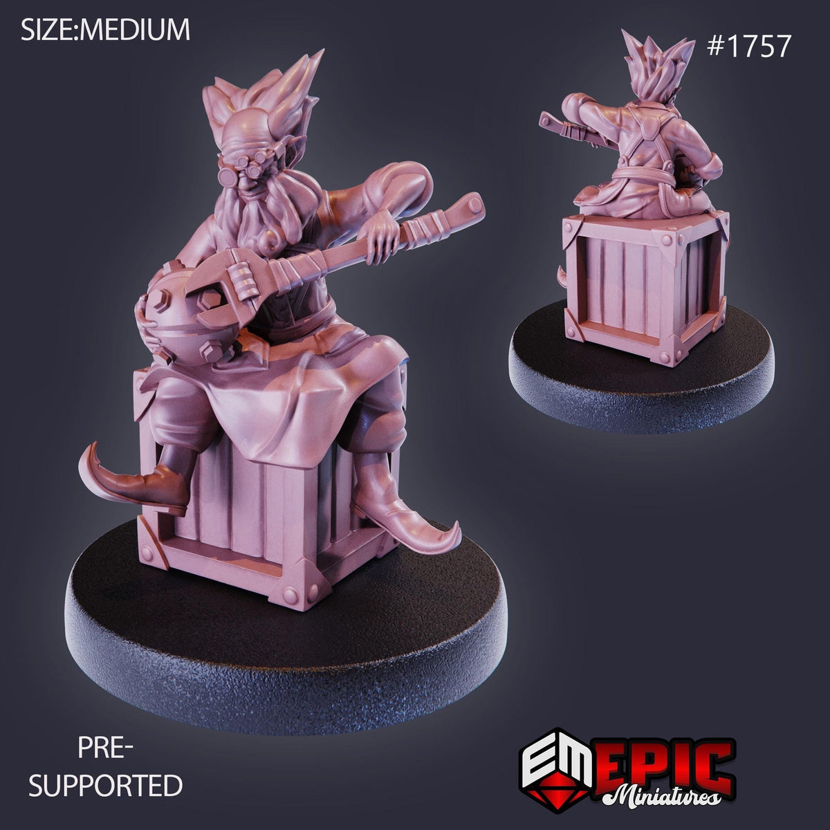 Halfling Inventor Barnabas Option #1757 front DND miniature Steam Constructs 16k resin