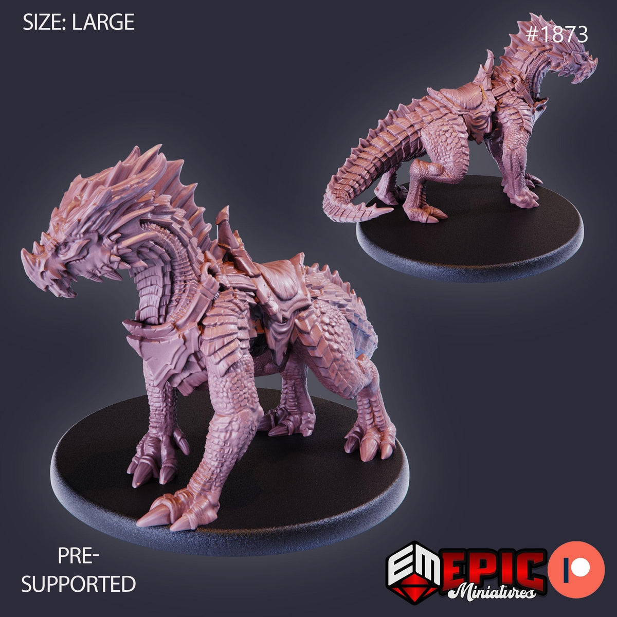 Red Guard Drake Option #1873 front DND miniature Extra Monster Pack 16k resin