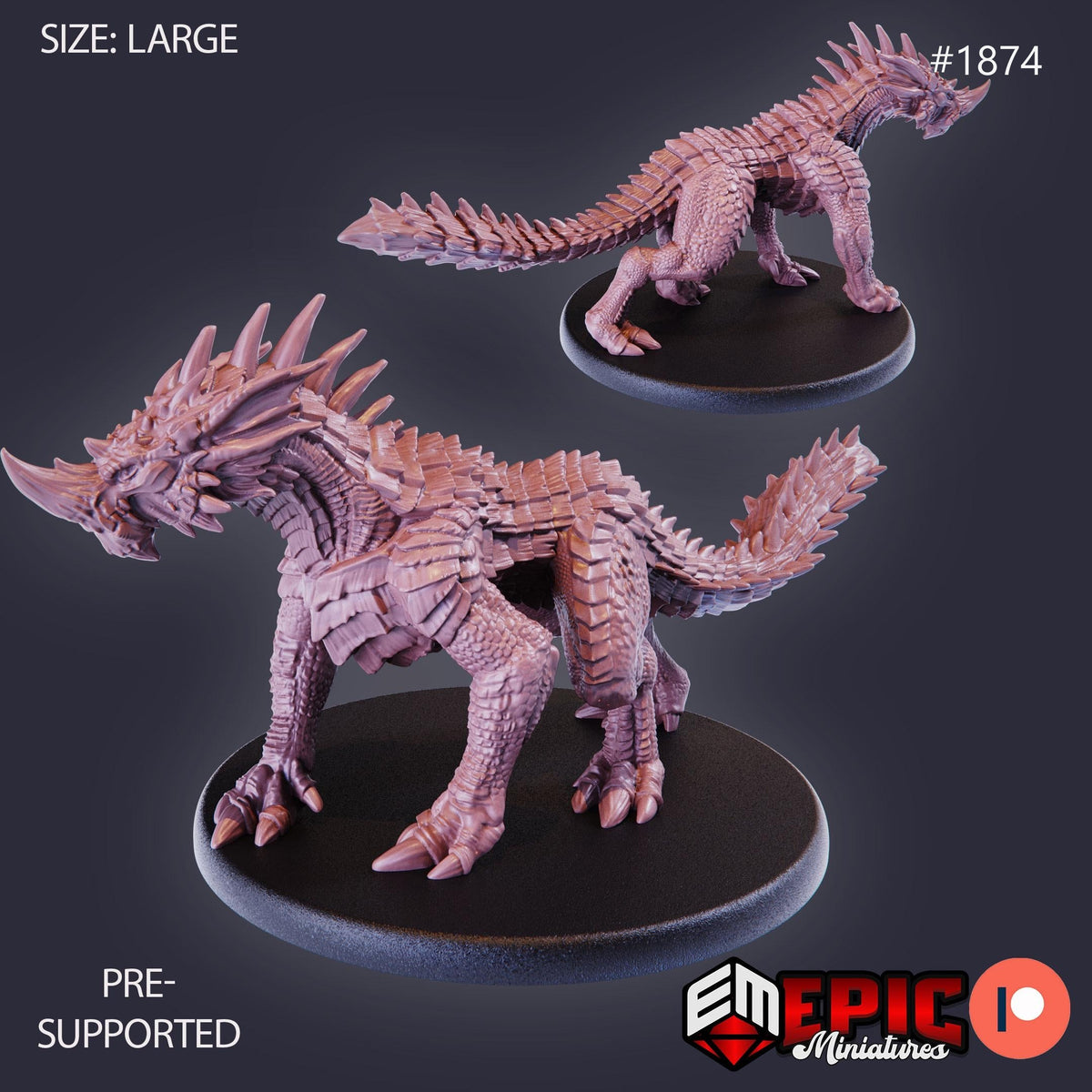 Blue Guard Drake Option #1874 front DND miniature Extra Monster Pack 16k resin
