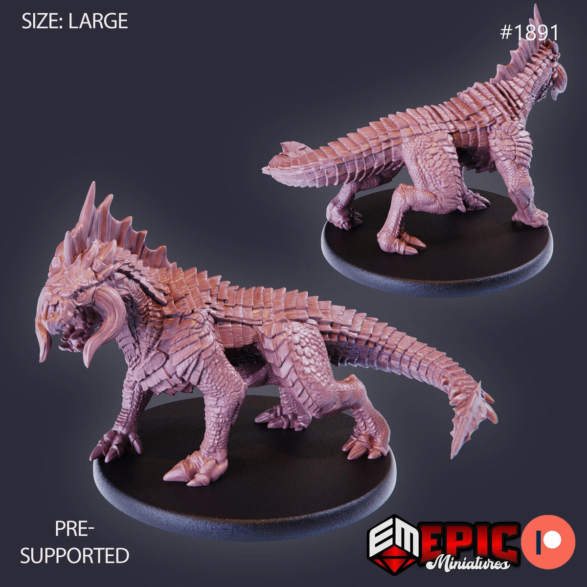 Black Guard Drake Option #1891 front DND miniature Extra Monster Pack 16k resin