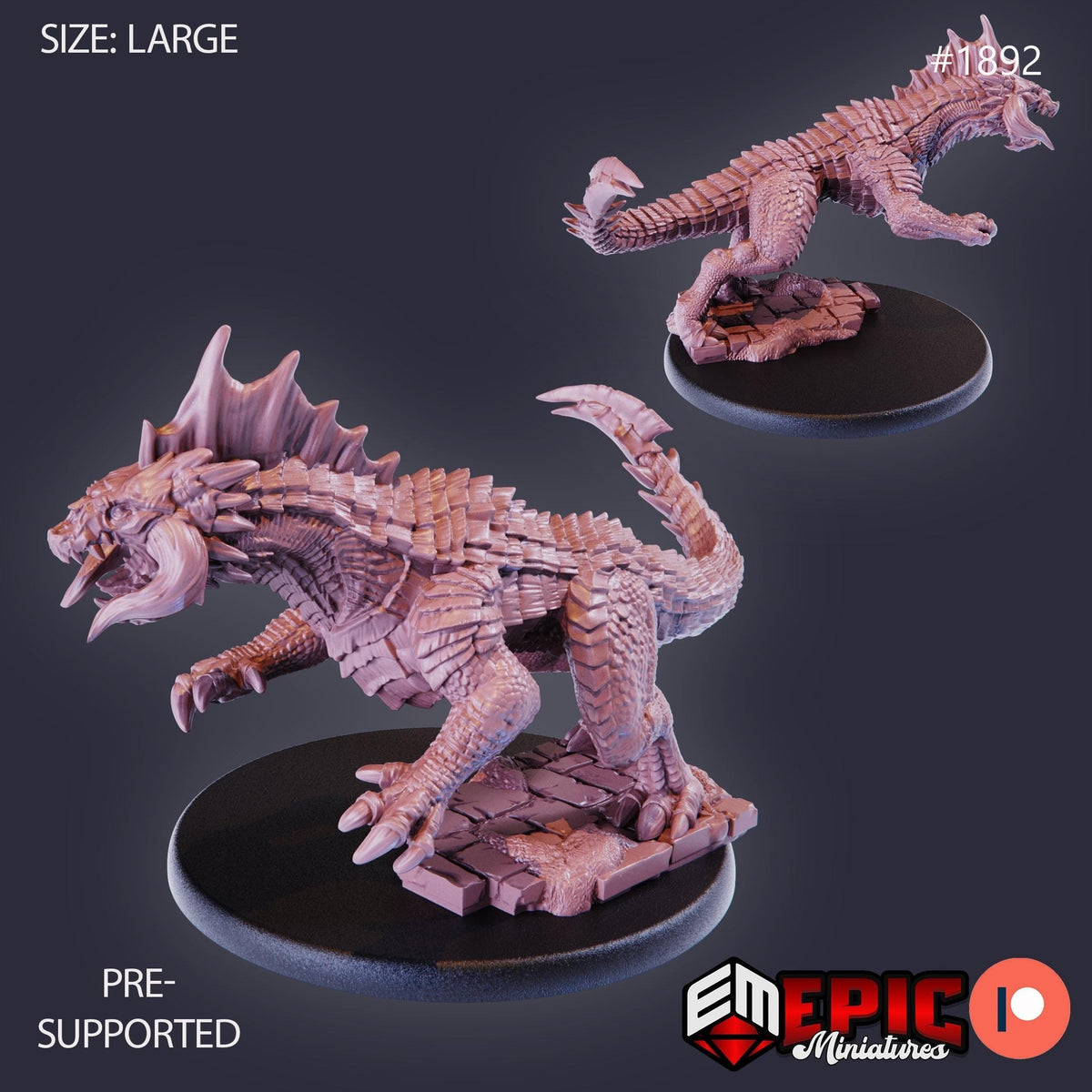 Black Guard Drake Option #1892 front DND miniature Extra Monster Pack 16k resin