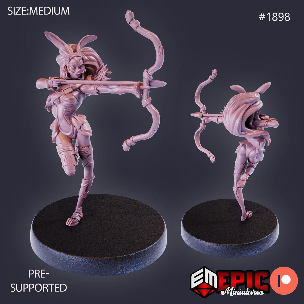 Female Werebunny Option #1898 front DND miniature Extra Monster Pack 16k resin