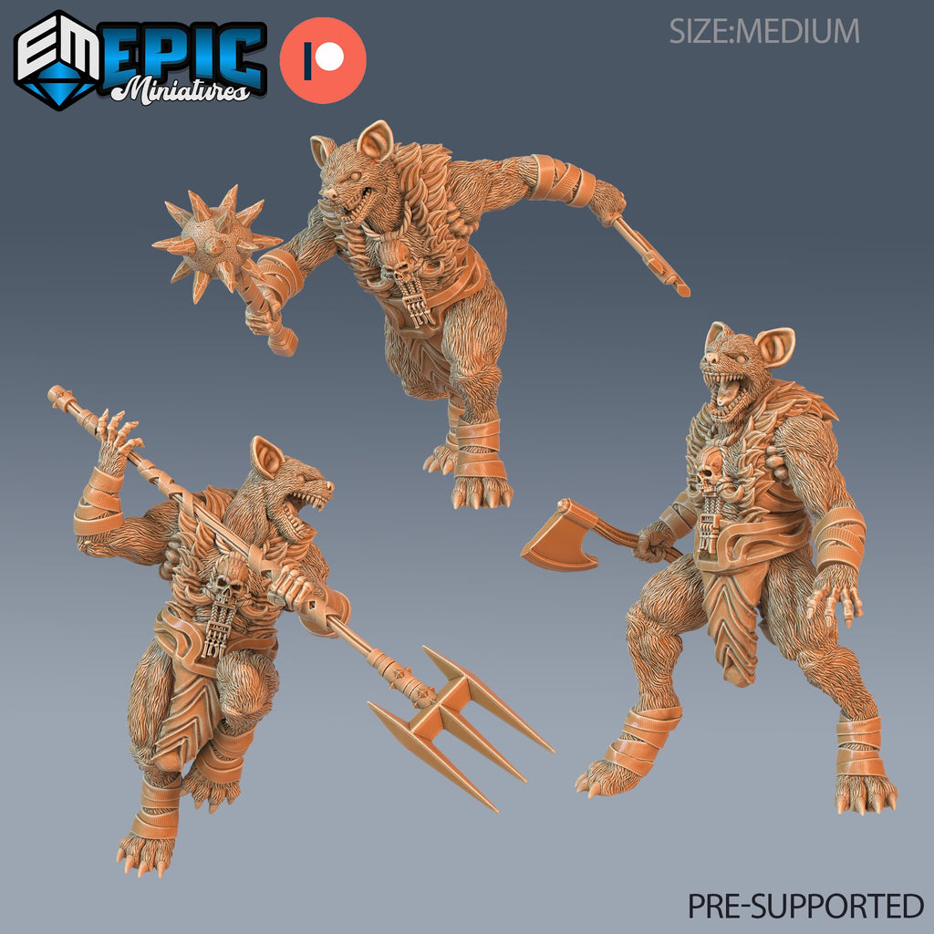 Prairie Gnoll Set of 3 DND miniatures group photo Little Folk