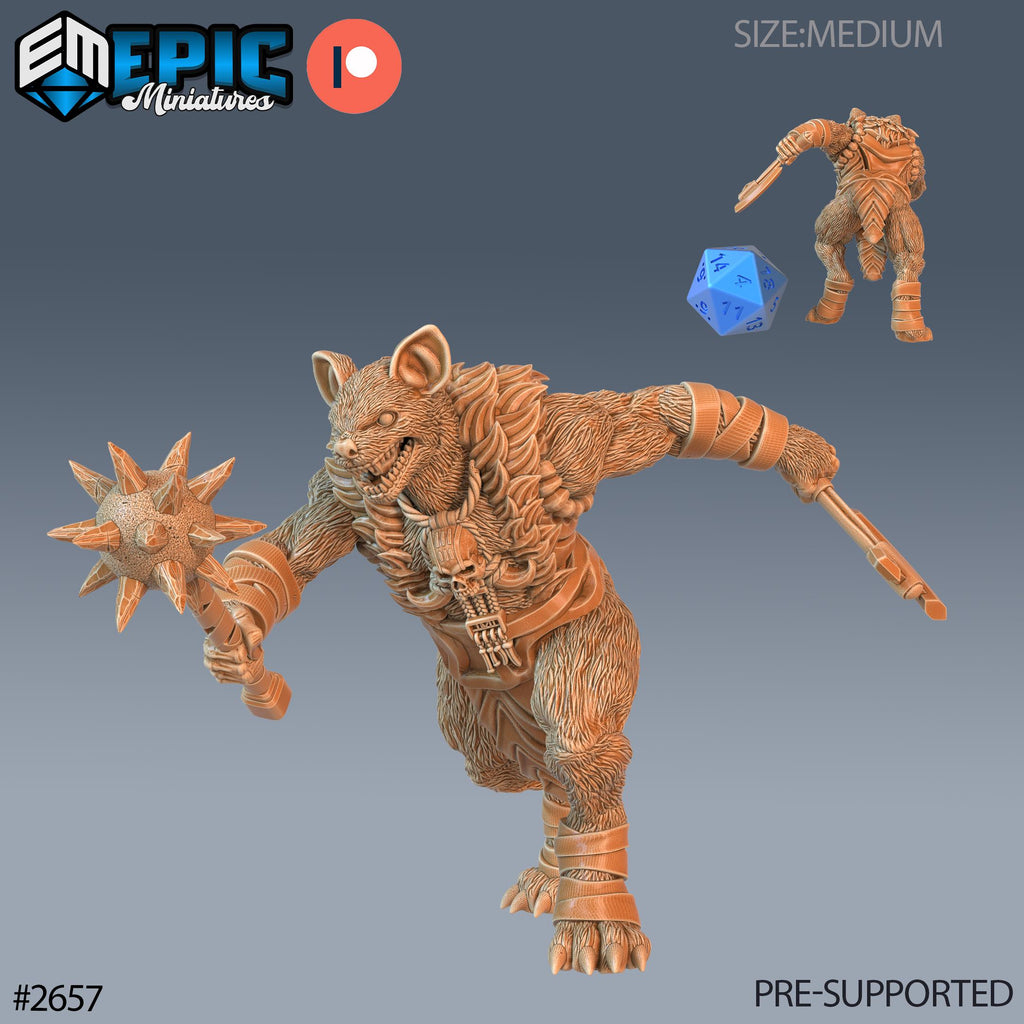 Prairie Gnoll Option #2657 front DND miniature Little Folk 16k resin