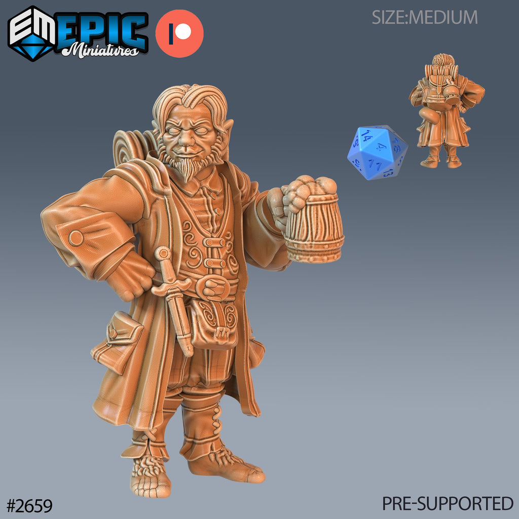 Halfling Adventurer Option #2659 front DND miniature Little Folk 16k resin
