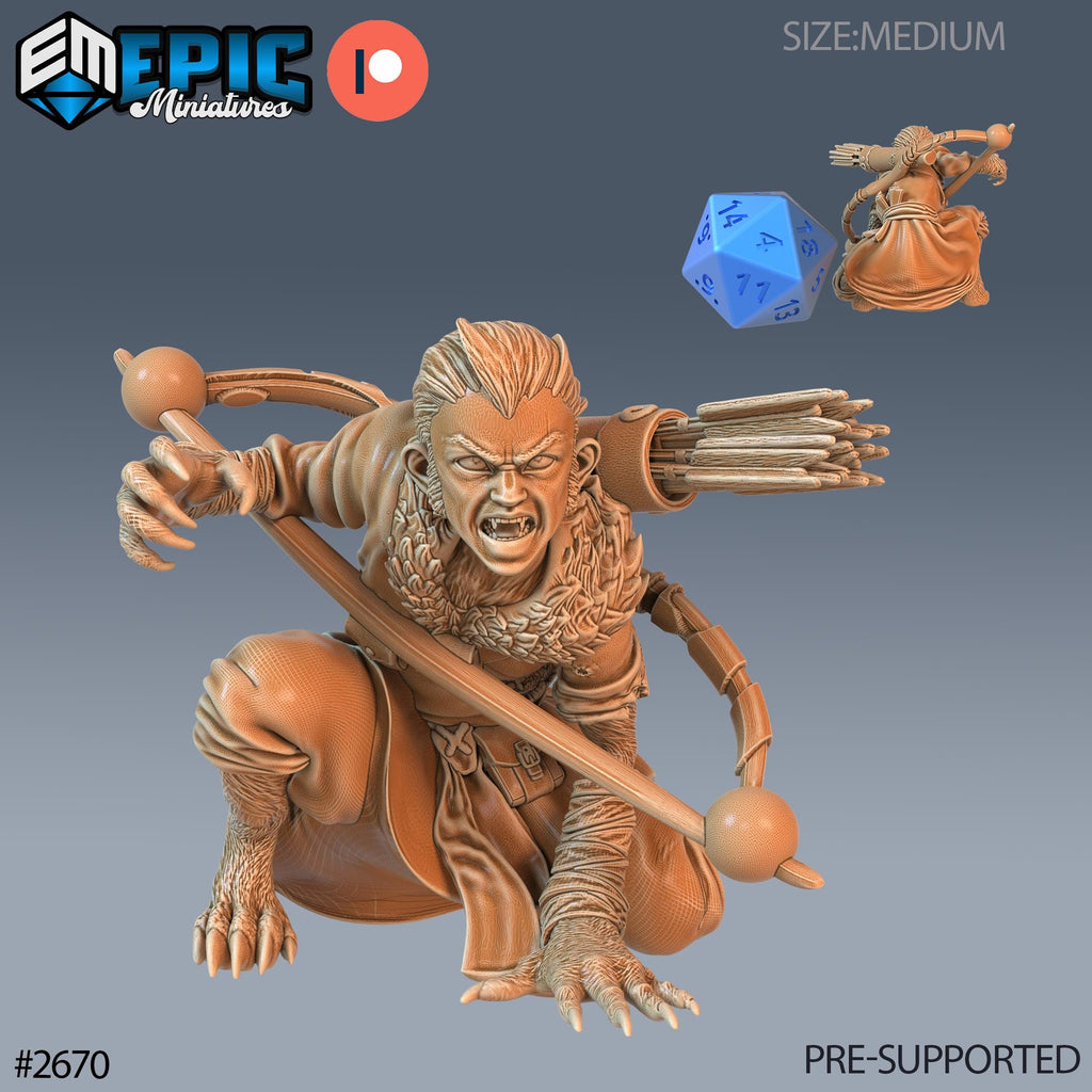 Halfling Skin Changer Option #2670 front DND miniature Little Folk 16k resin