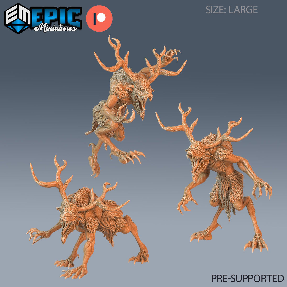Wendigo Set of 3 DND miniatures group photo Little Folk