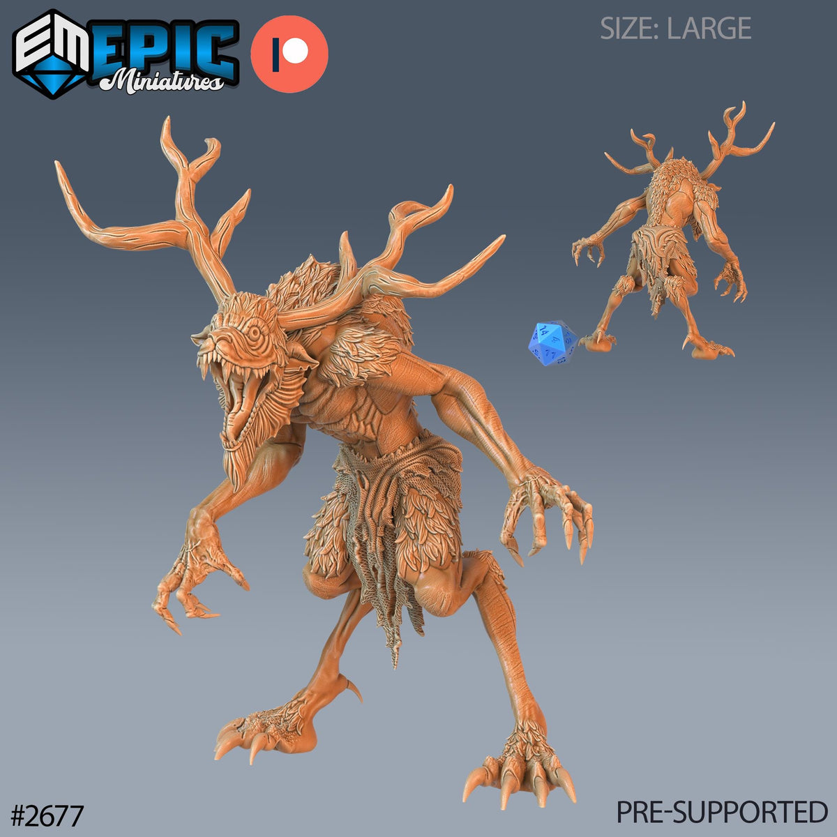 Wendigo Option #2677 front DND miniature Little Folk 16k resin