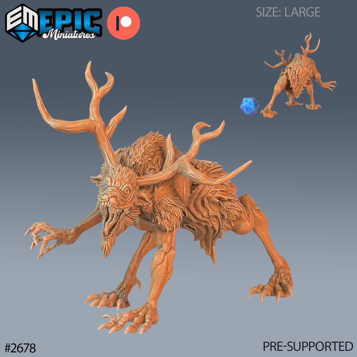 Wendigo Option #2678 front DND miniature Little Folk 16k resin