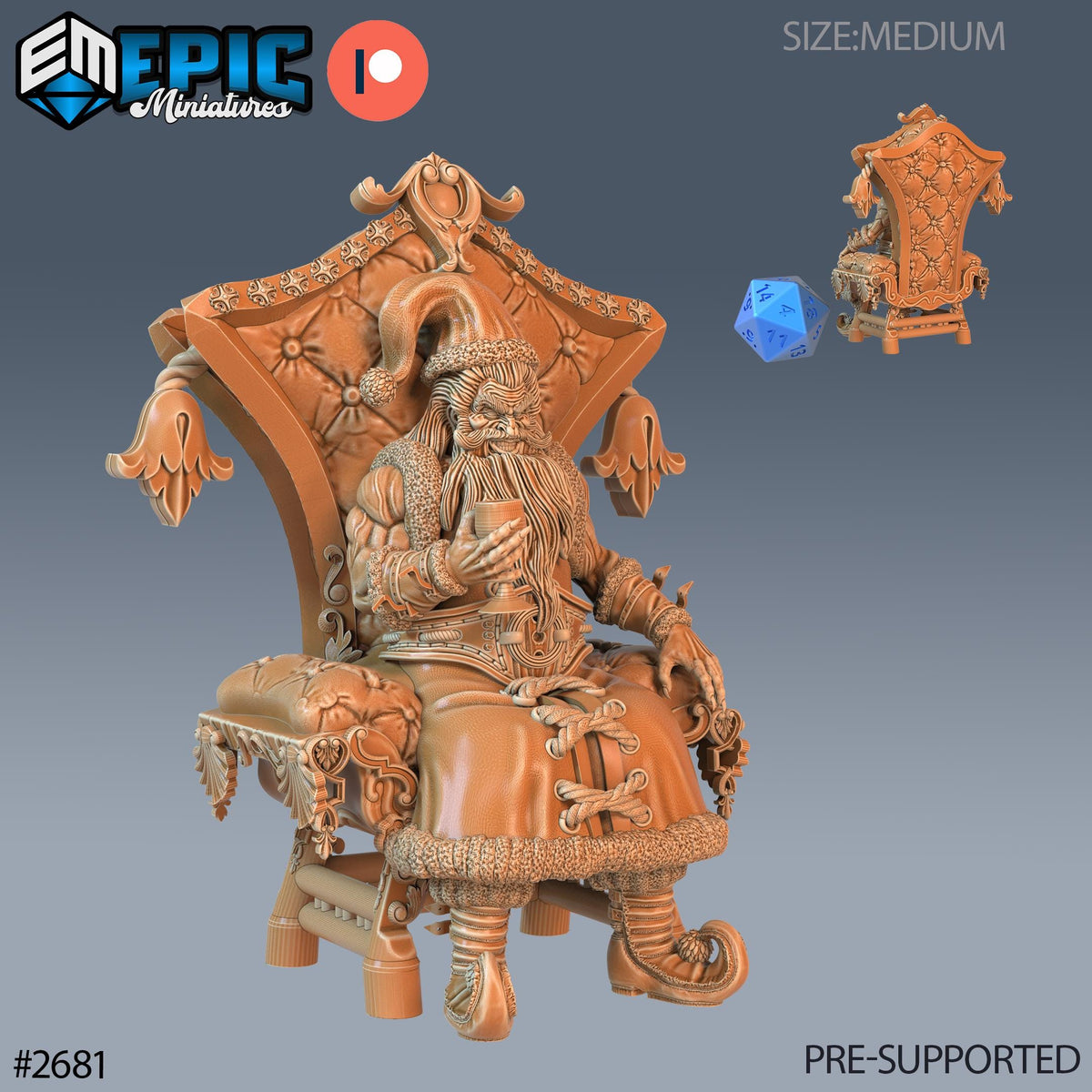 Santa Claus Option #2681 front DND miniature Wild Winter Holidays 16k resin