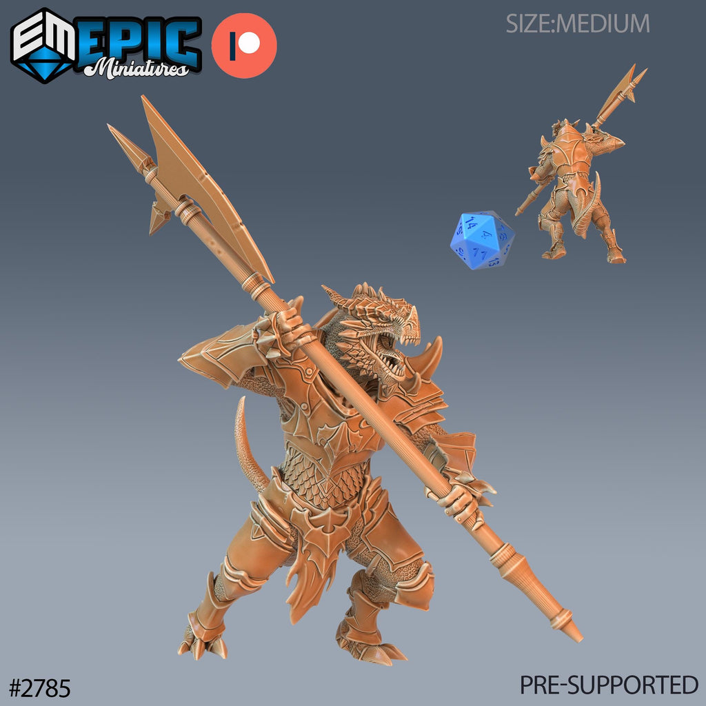 Dragonborn Warrior Option #2785 front DND miniature Reptiles of War 16k resin