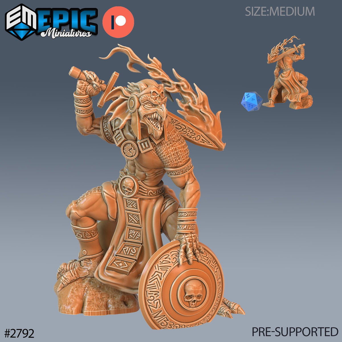 Dragon Kobold Option #2792 front DND miniature Reptiles of War 16k resin