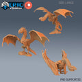 Cave Wyvern Set of 3 DND miniatures group photo Reptiles of War