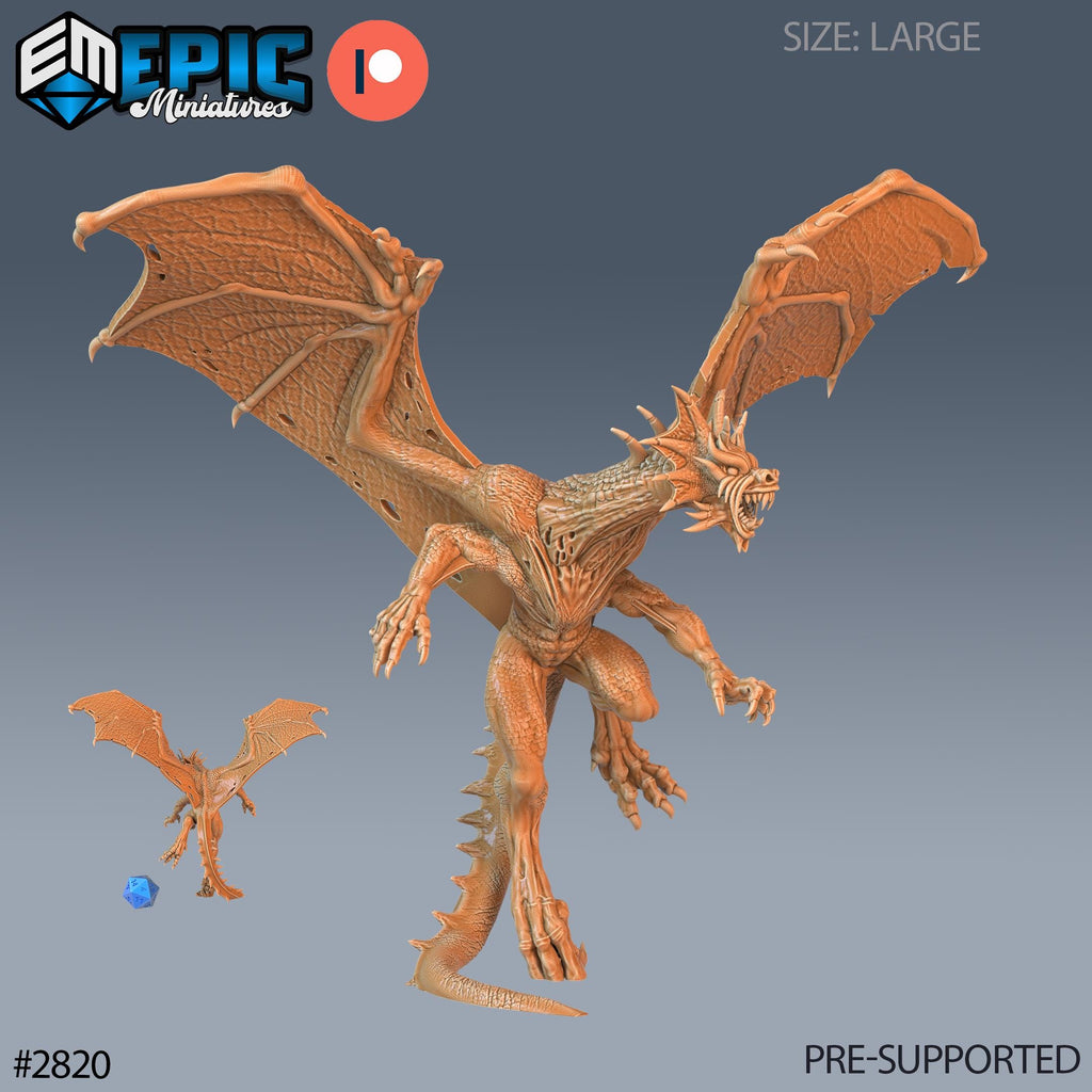 War Drake Option #2820 front DND miniature Reptiles of War 16k resin