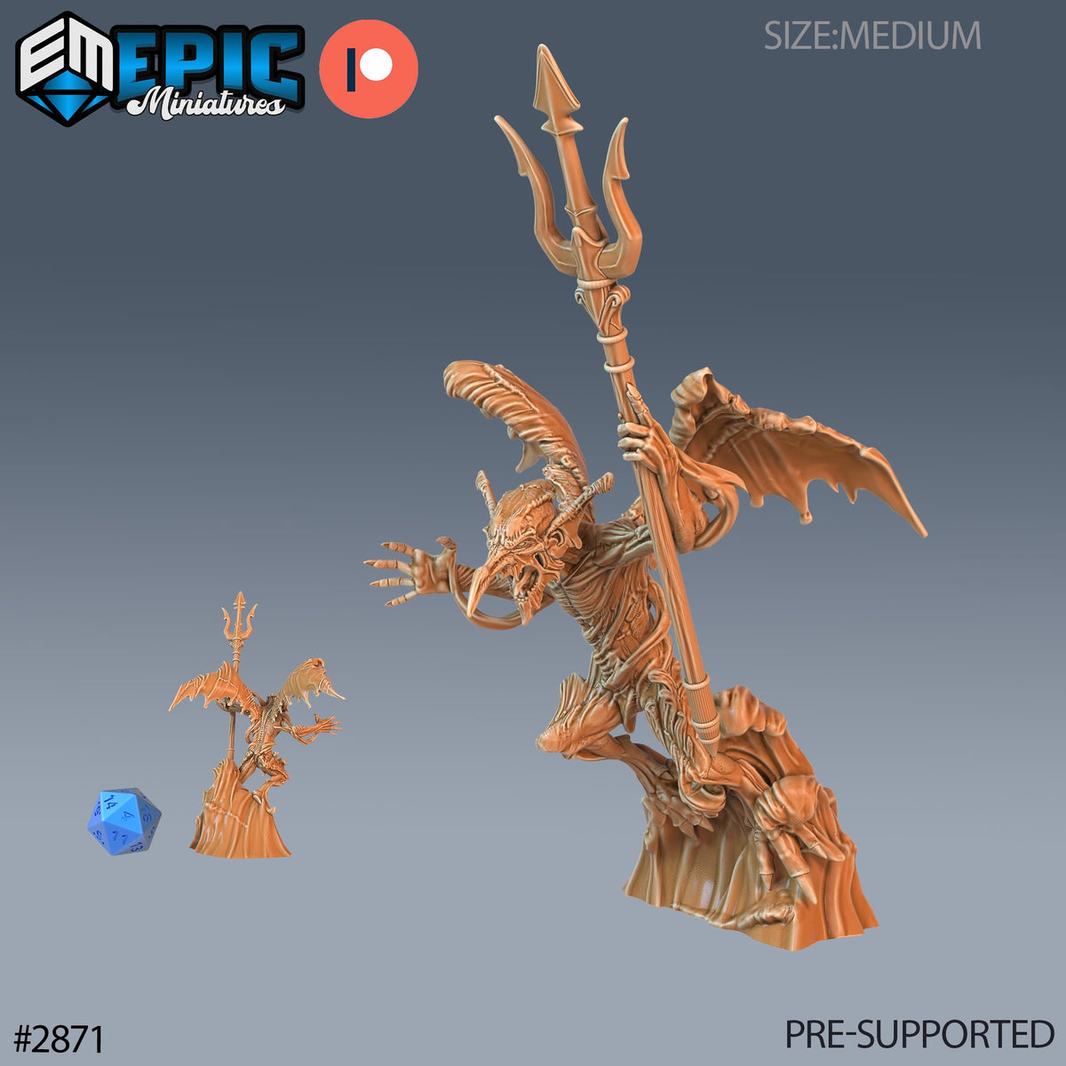 Water Mephit Option #2871 front DND miniature Aquatic Journey 16k resin