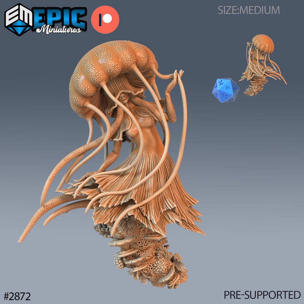 Jellyfish Mermaid Option #2872 front DND miniature Aquatic Journey 16k resin