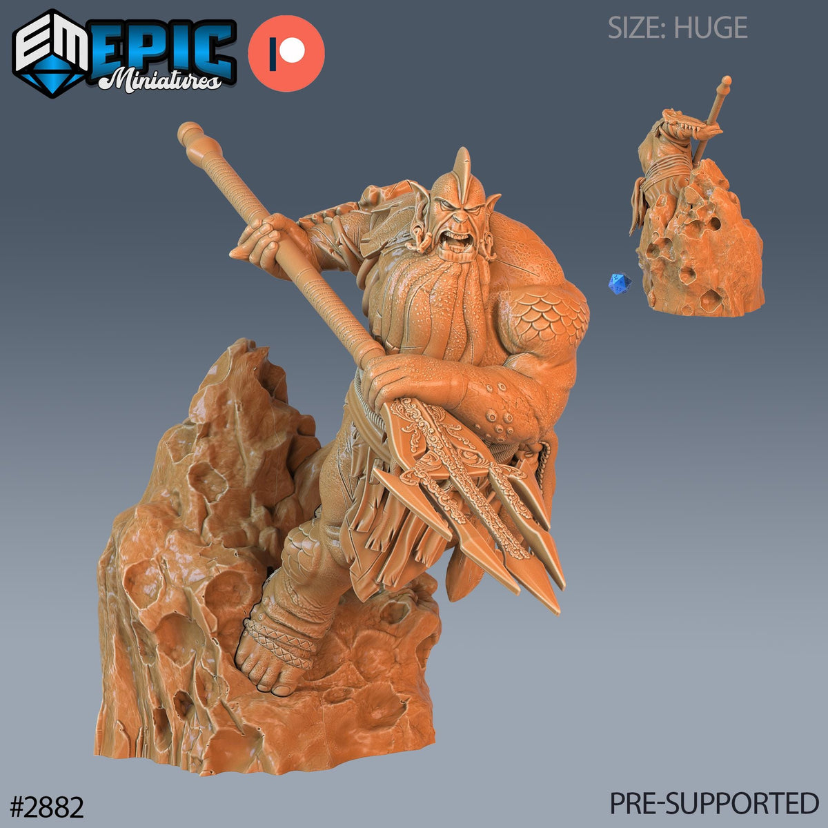 Ocean Giant Option #2882 front DND miniature Aquatic Journey 16k resin