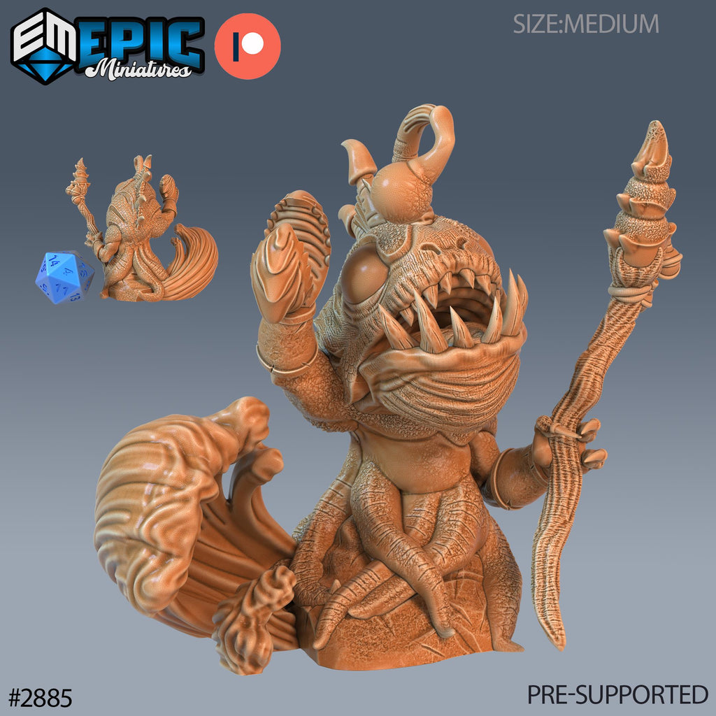 Anglerfish Folk Option #2885 front DND miniature Aquatic Journey 16k resin
