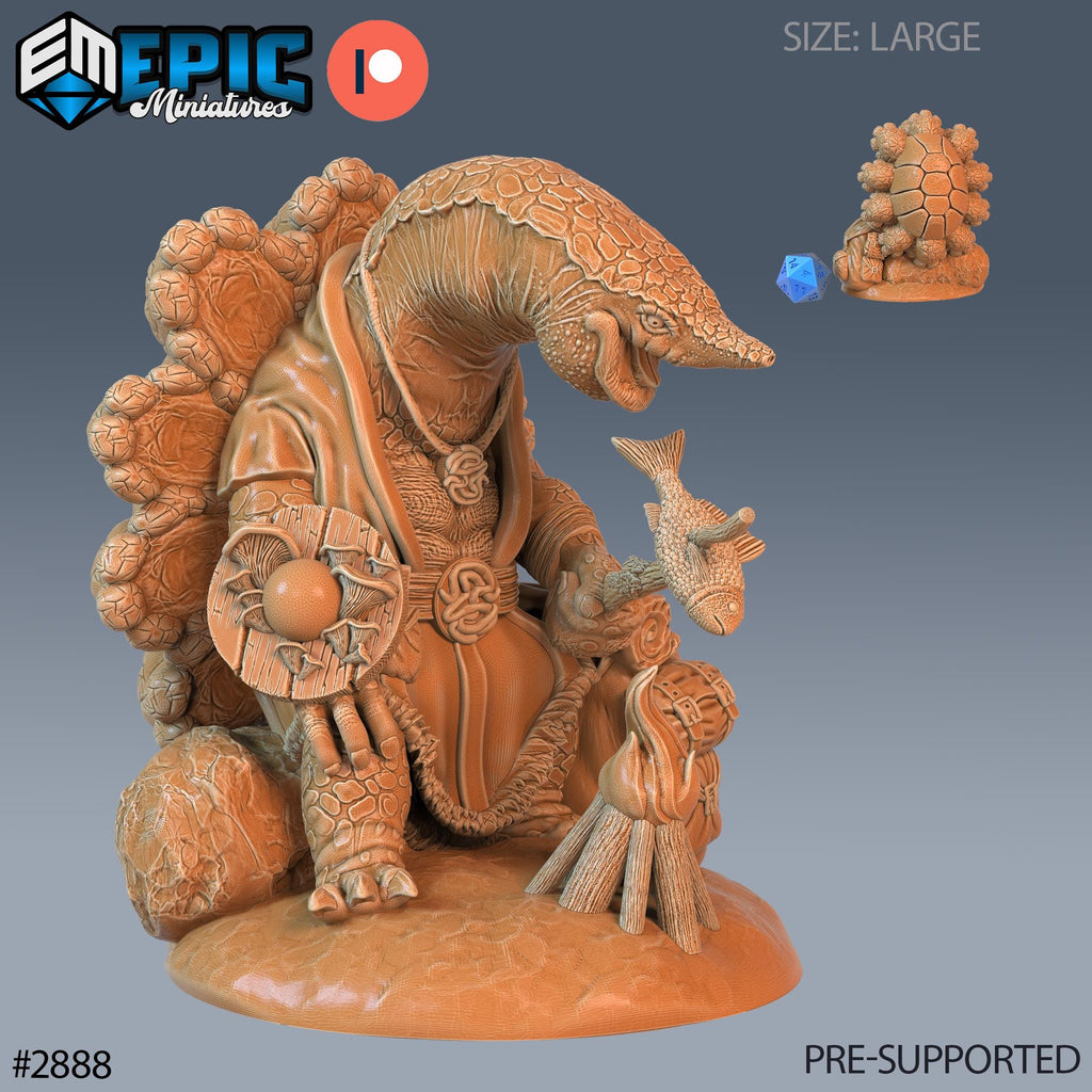 Island Turtle Folk Option #2888 front DND miniature Aquatic Journey 16k resin