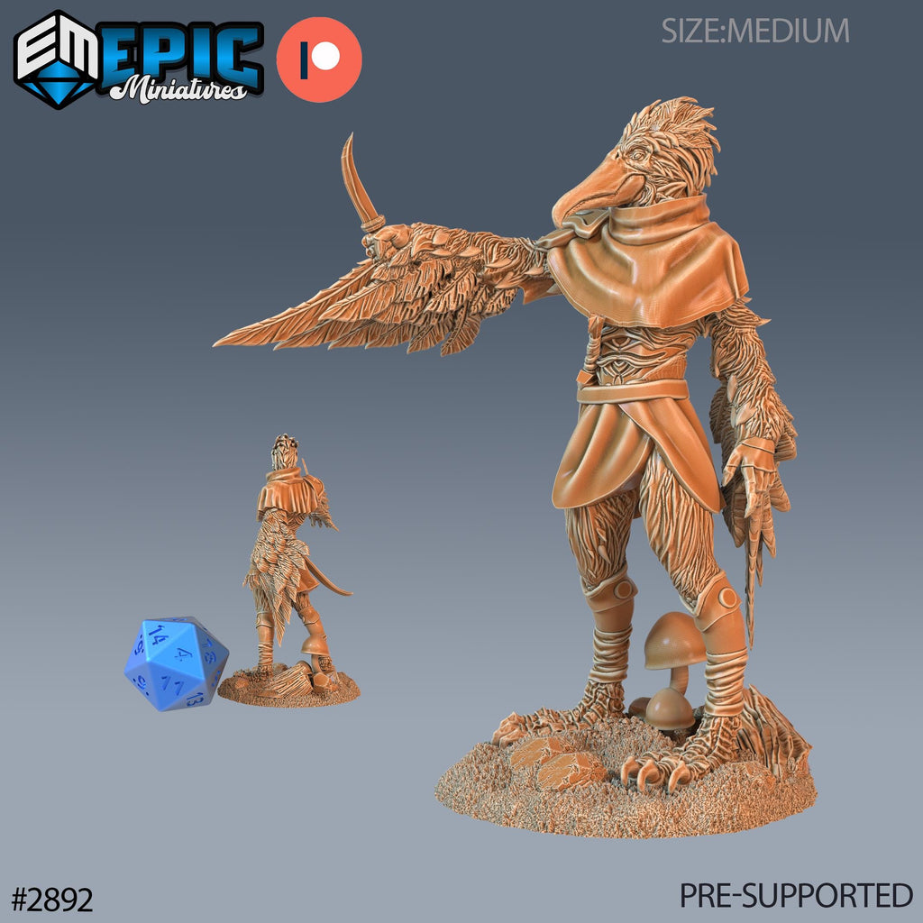 Bird Folk Pelican Option #2892 front DND miniature Aquatic Journey 16k resin