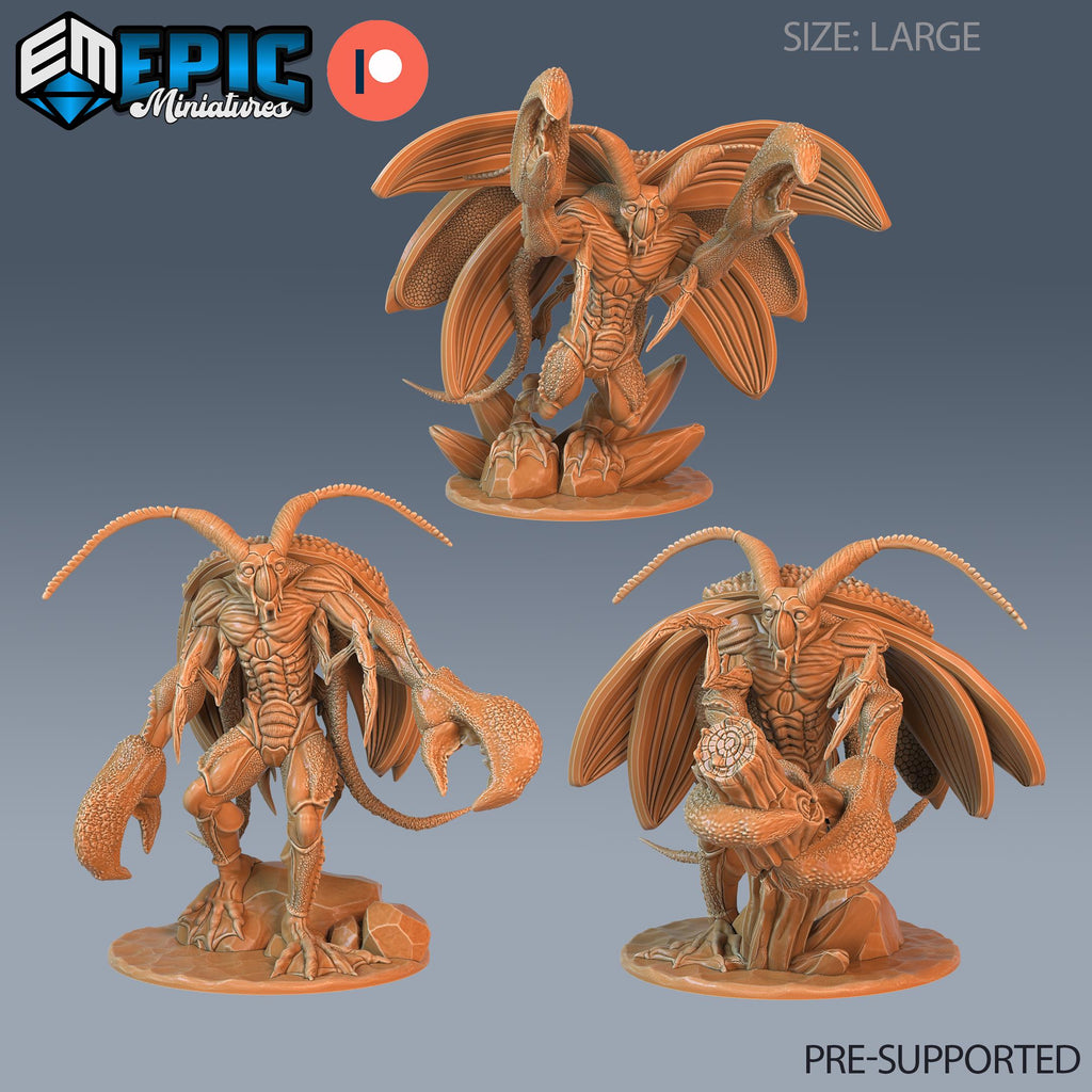Lobster Cockroach Set of 3 DND miniatures group photo Aquatic Journey