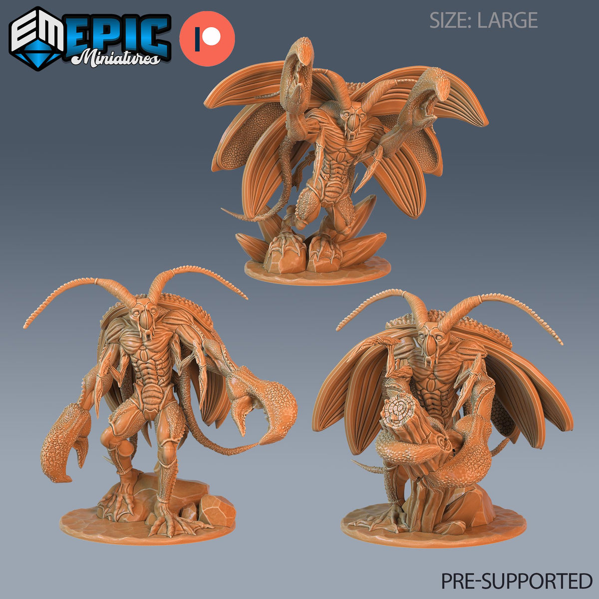 Lobster Cockroach Set of 3 DND miniatures group photo Aquatic Journey