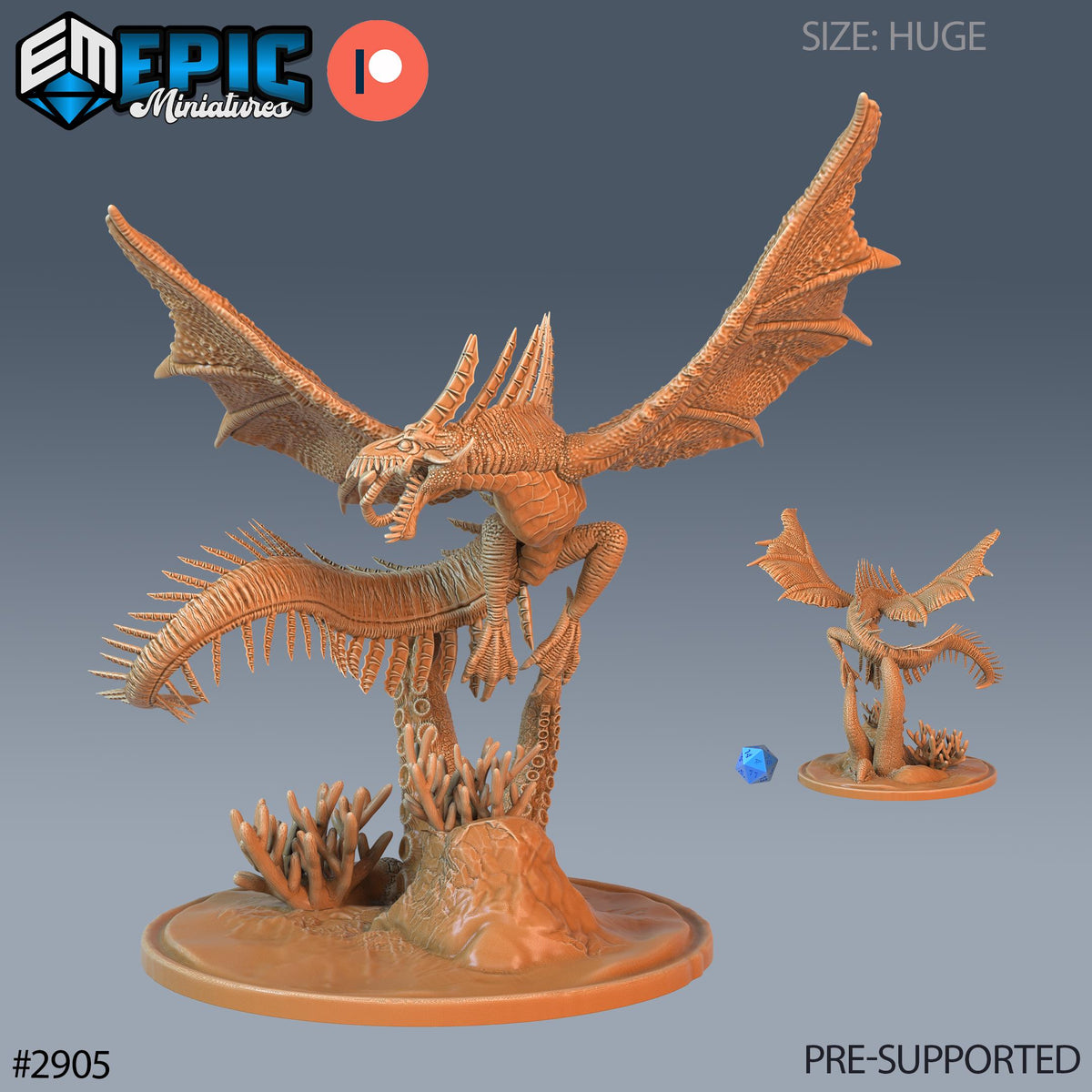 Ocean Drake Option #2905 front DND miniature Aquatic Journey 16k resin