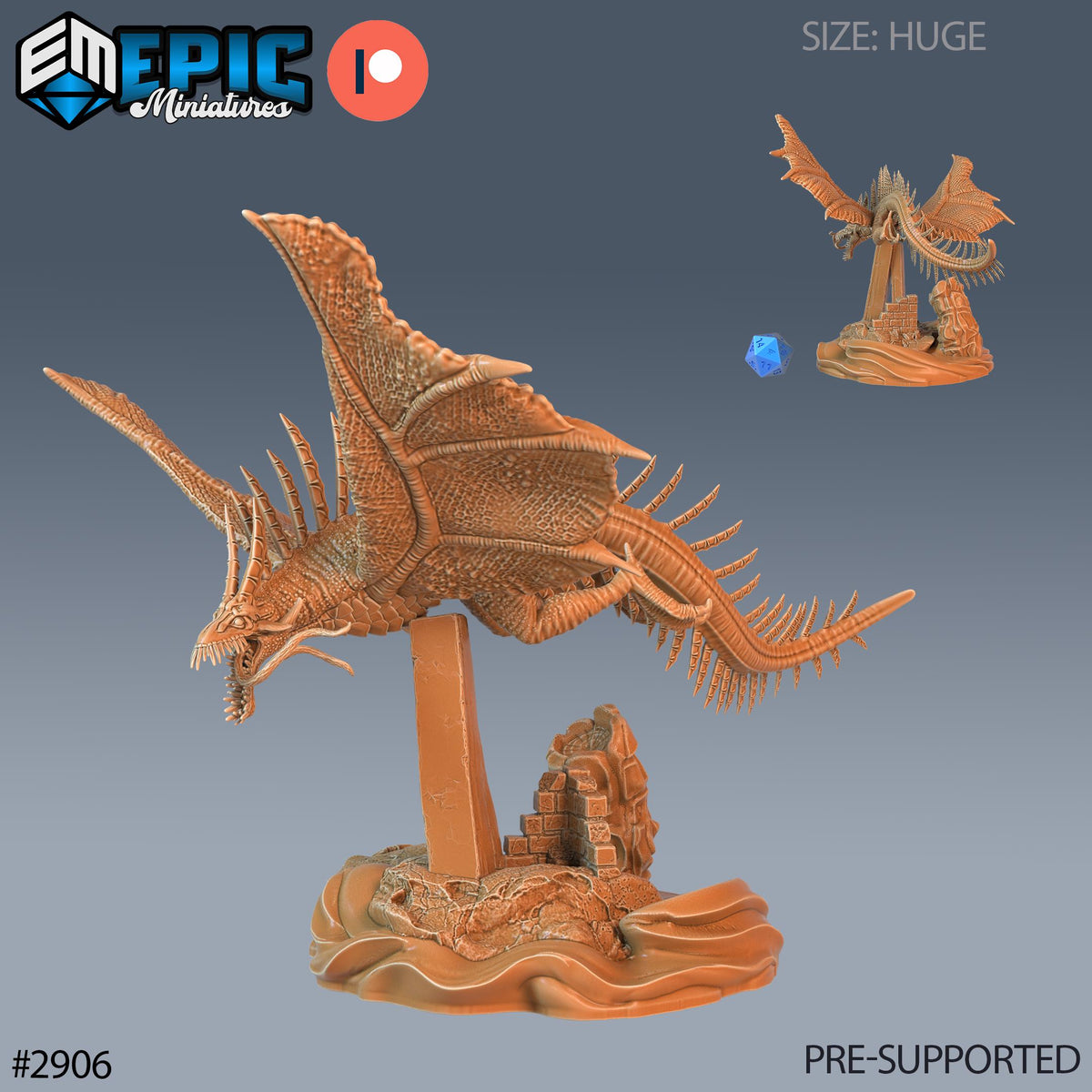 Ocean Drake Option #2906 front DND miniature Aquatic Journey 16k resin