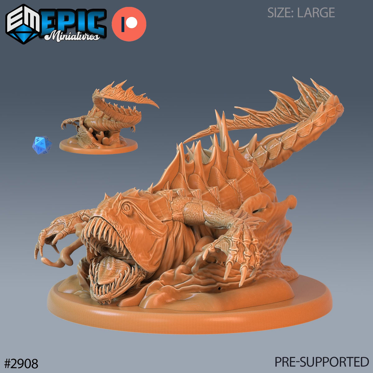 Deep Sea Predator Option #2908 front DND miniature Aquatic Journey 16k resin