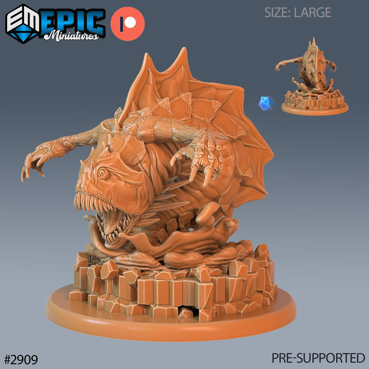 Deep Sea Predator Option #2909 front DND miniature Aquatic Journey 16k resin