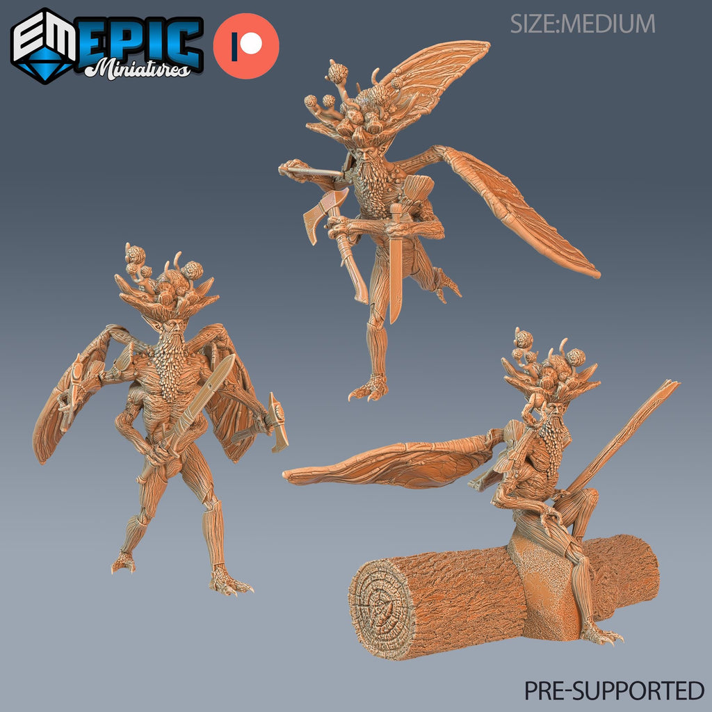 Ancient Spore Druid Set of 3 DND miniatures group photo Eternal Fungi