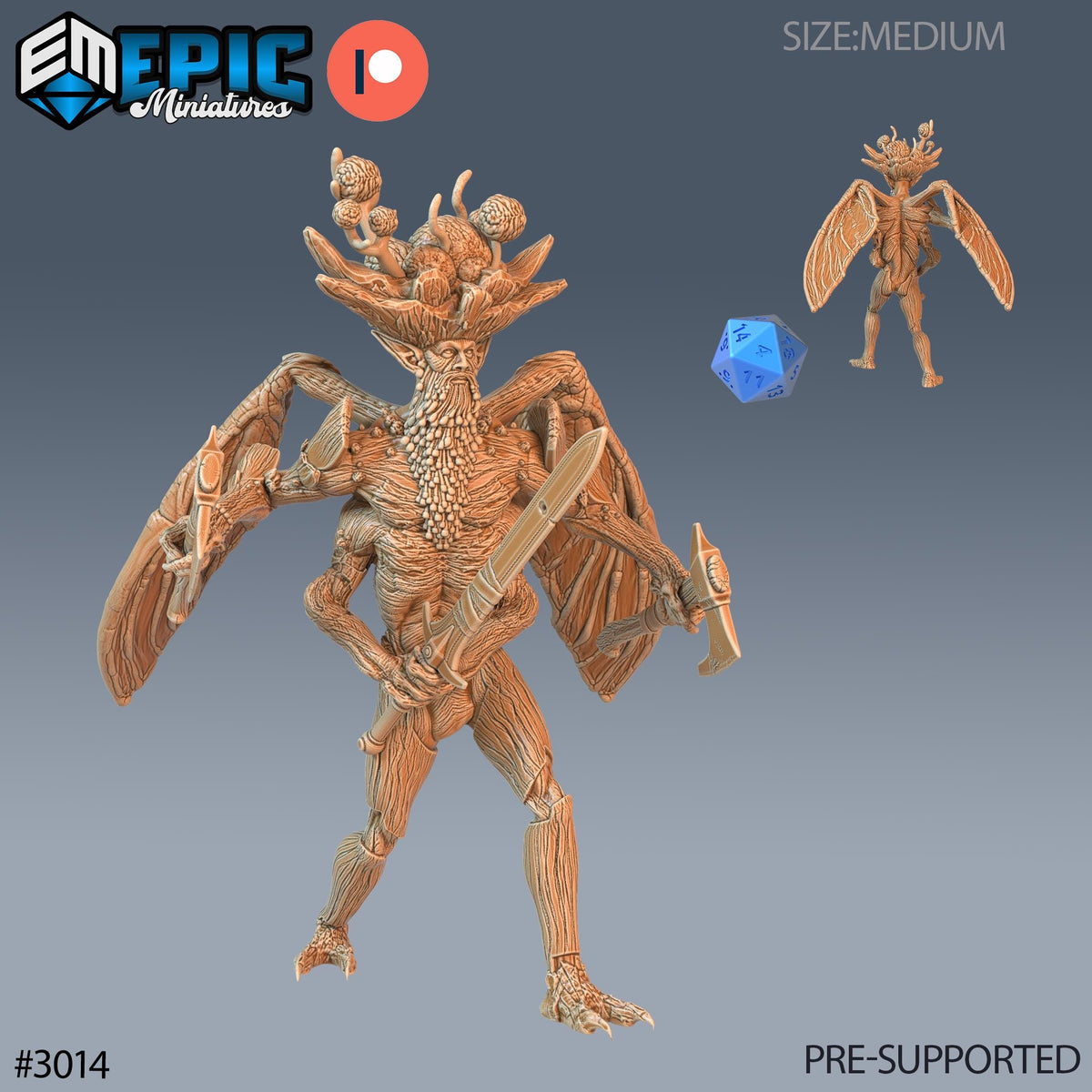 Ancient Spore Druid Option #3014 front DND miniature Eternal Fungi 16k resin