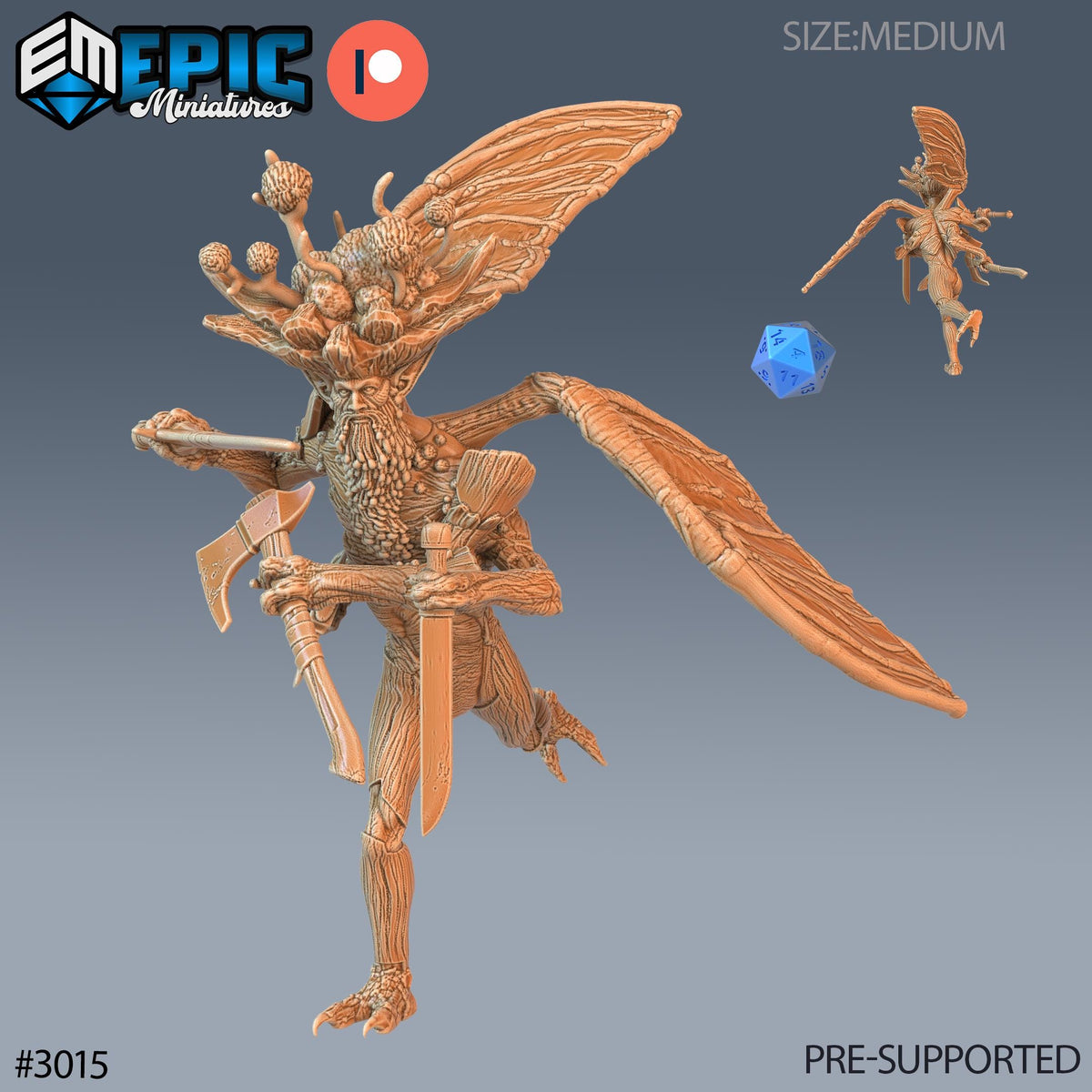Ancient Spore Druid Option #3015 front DND miniature Eternal Fungi 16k resin