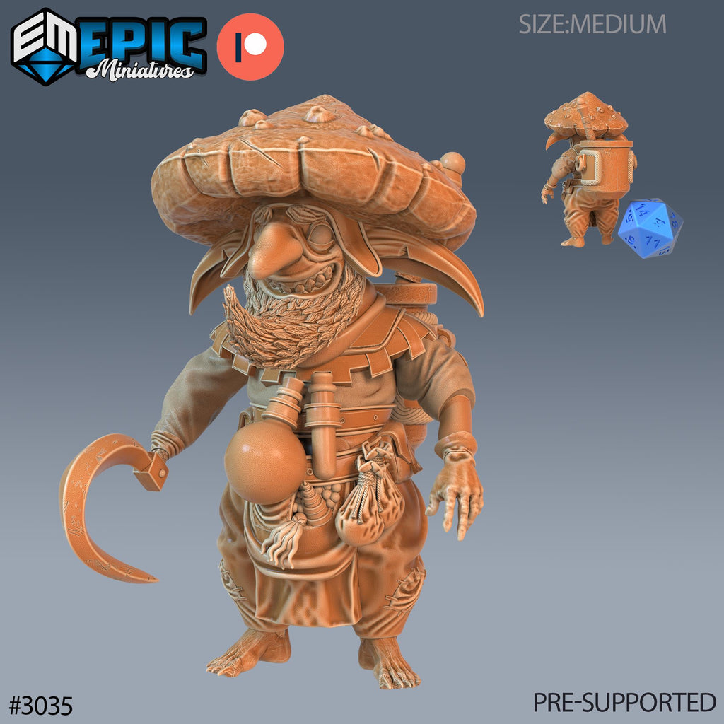 Mushroom Goblin Option #3035 front DND miniature Eternal Fungi 16k resin