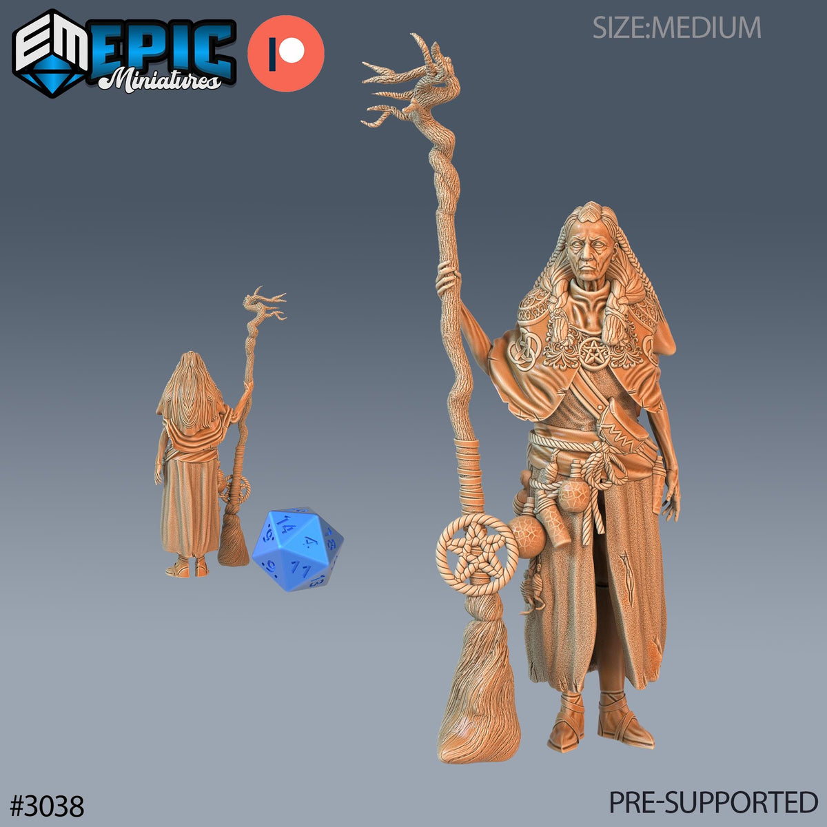 Swamp Hag Option #3038 front DND miniature Eternal Fungi 16k resin