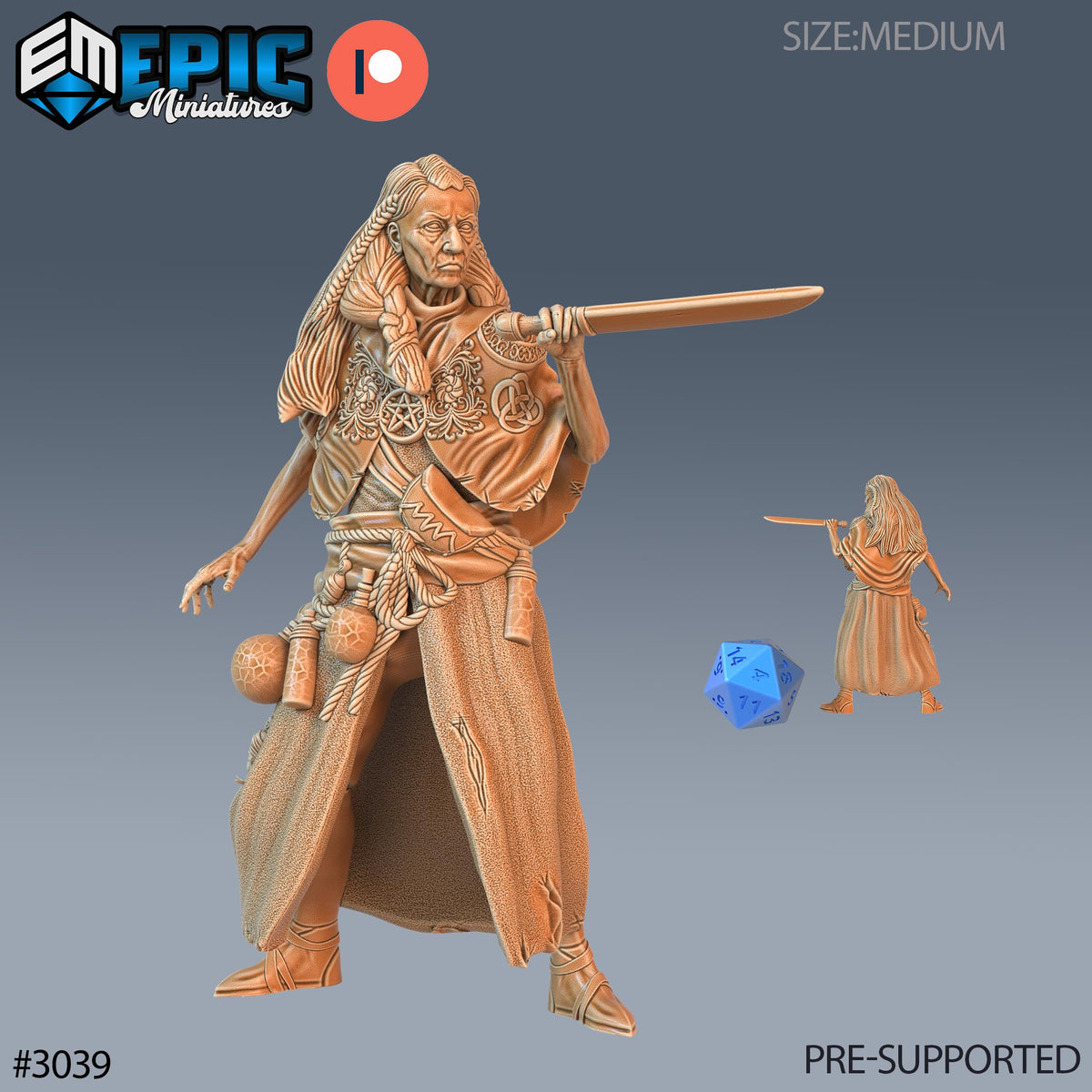 Swamp Hag Option #3039 front DND miniature Eternal Fungi 16k resin