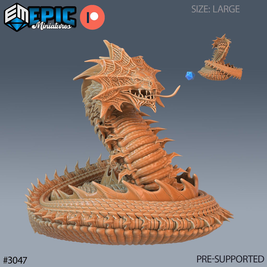 Giant Summoned Snake Option #3047 front DND miniature Eternal Fungi 16k resin