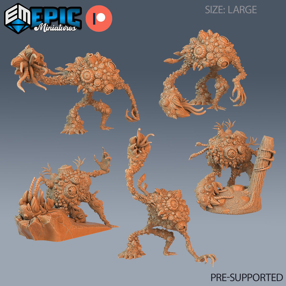 Fungus Golem Set of 5 DND miniatures group photo Eternal Fungi