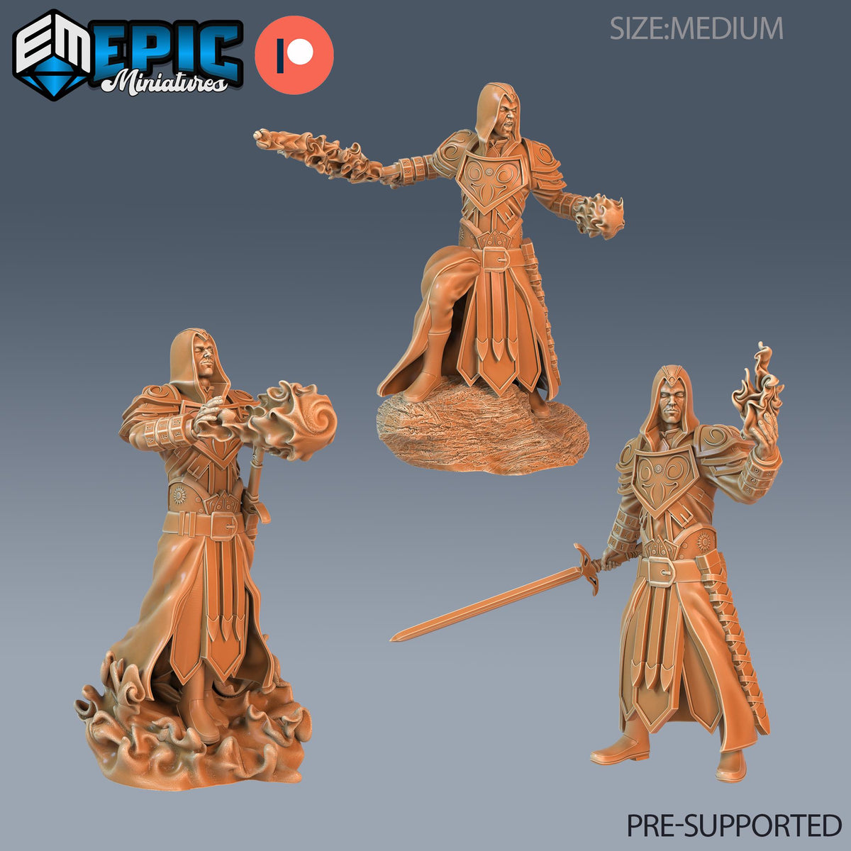 Warlock Player Character Set of 3 DND miniatures group photo Sunrise Tavern