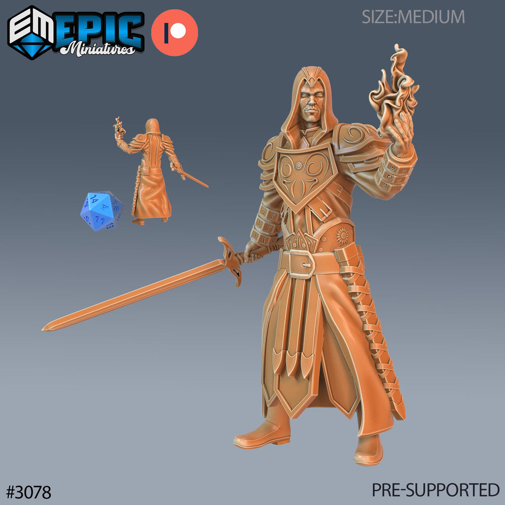Warlock Player Character Option #3078 front DND miniature Sunrise Tavern 16k resin