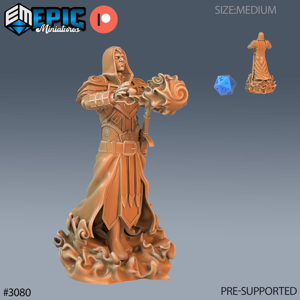 Warlock Player Character Option #3080 front DND miniature Sunrise Tavern 16k resin