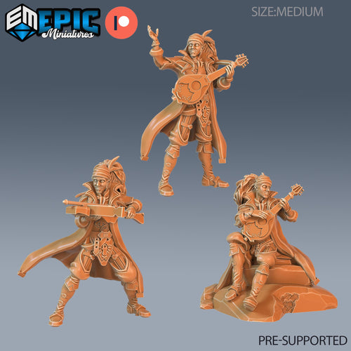 Bard Player Character Set of 3 DND miniatures group photo Sunrise Tavern