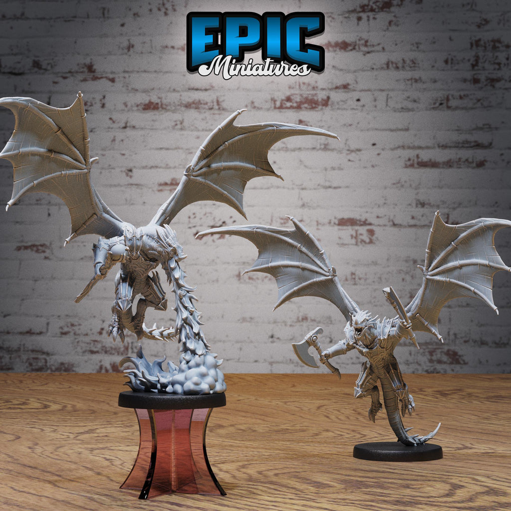 Winged Half Dragon Option #3161 back DND miniature Dragons Reign 16k resin