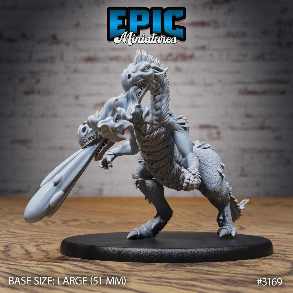 Two Headed Dragon Adventurer Option #3169 front DND miniature Dragons Reign 16k resin