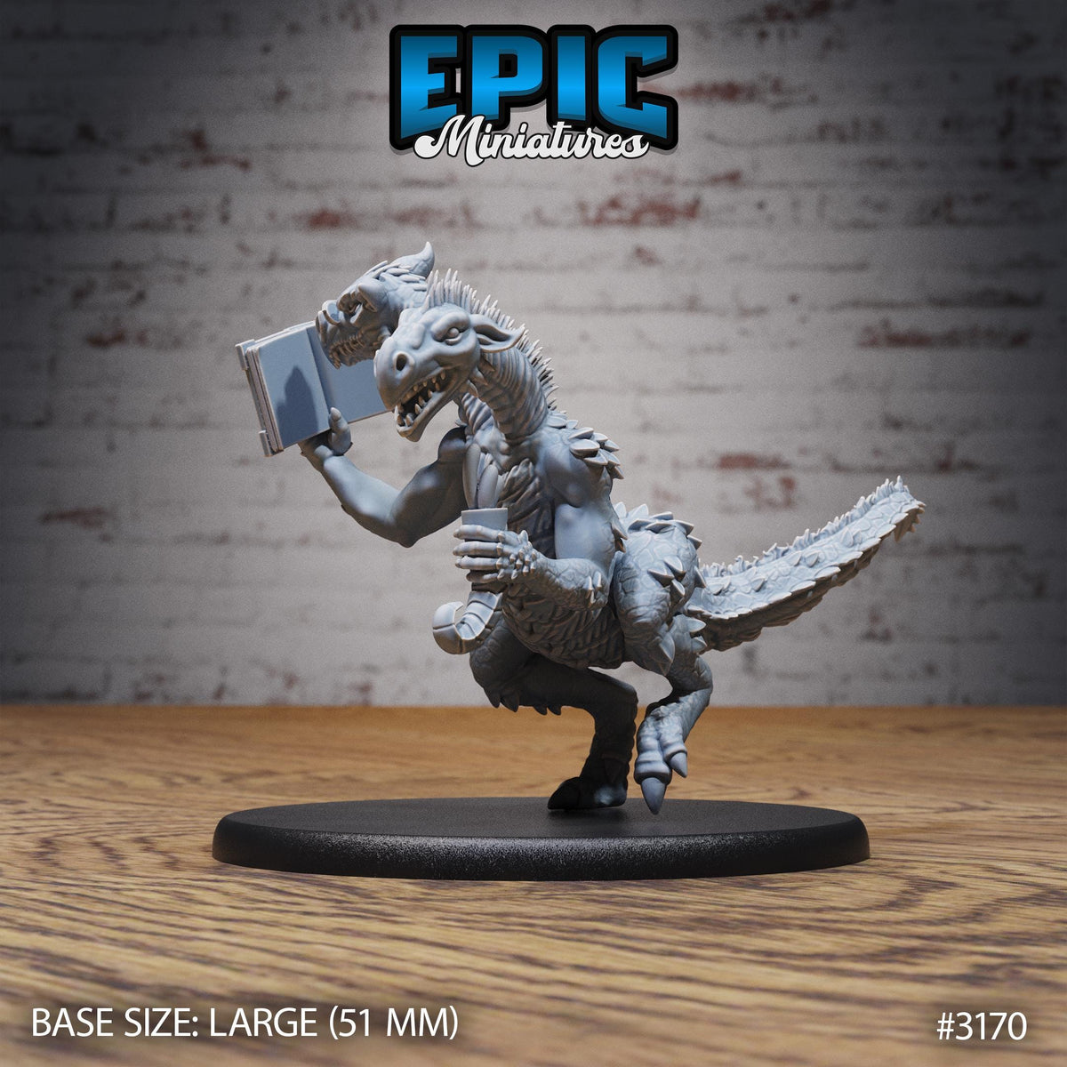 Two Headed Dragon Adventurer Option #3170 front DND miniature Dragons Reign 16k resin