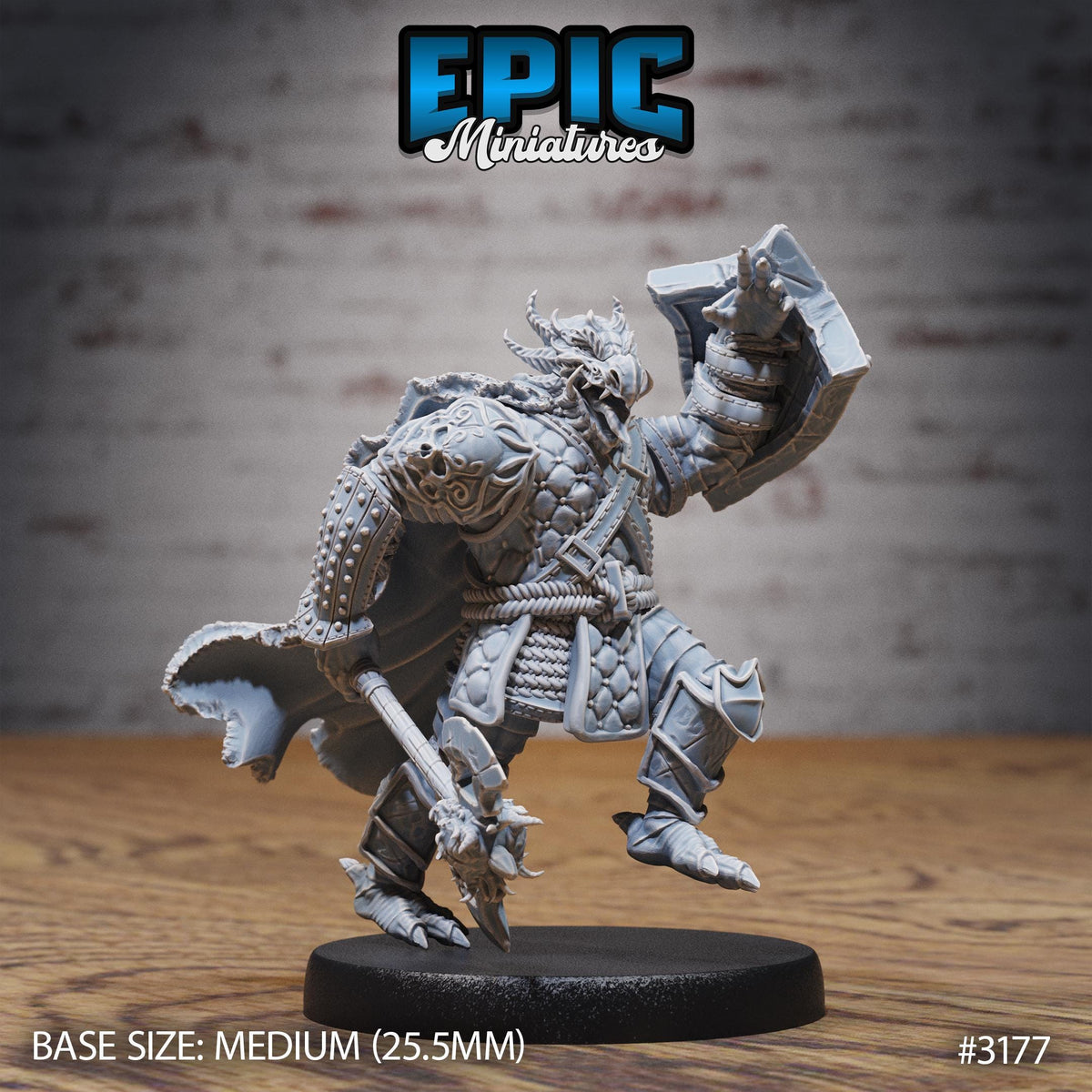 Dragonborn Warrior Option #3177 front DND miniature Dragons Reign 16k resin