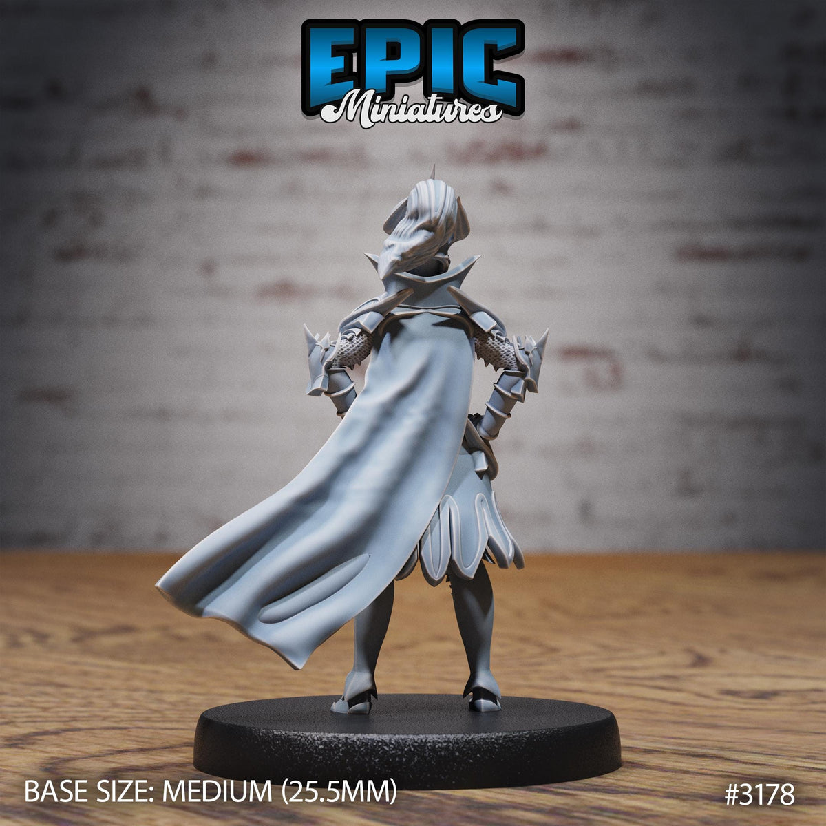 Hunters Guild Female Knight Option #3178 back DND miniature Dragons Reign 16k resin