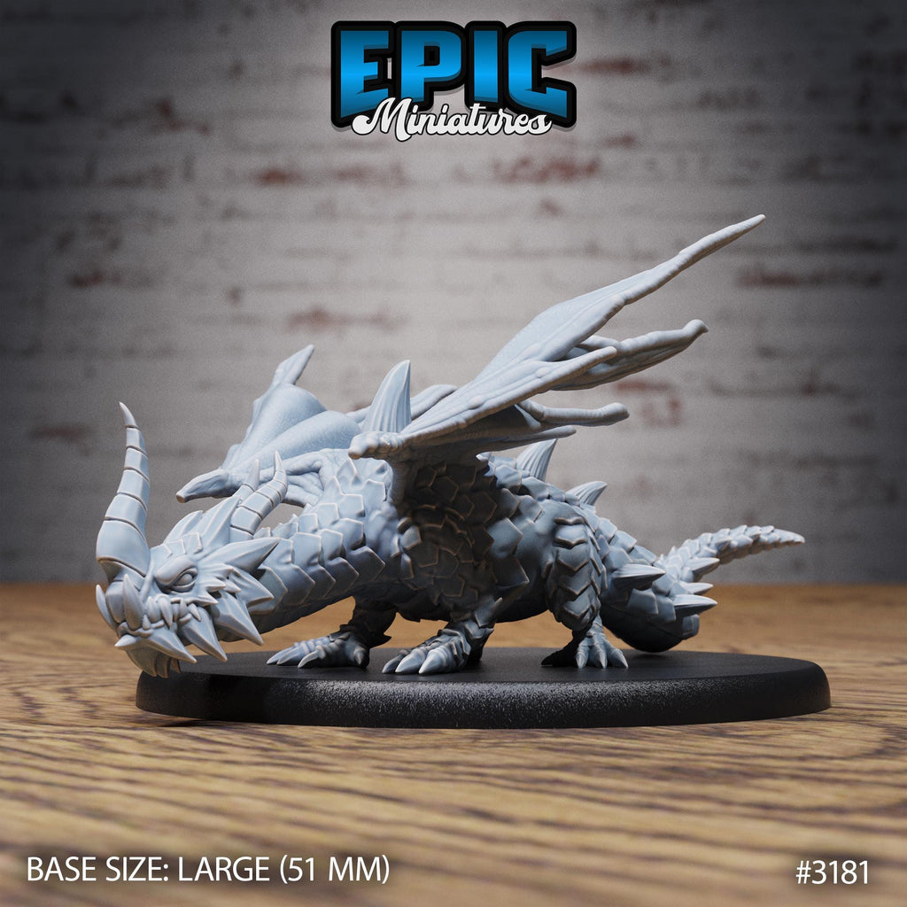Young Horn Dragon Option #3181 front DND miniature Dragons Reign 16k resin