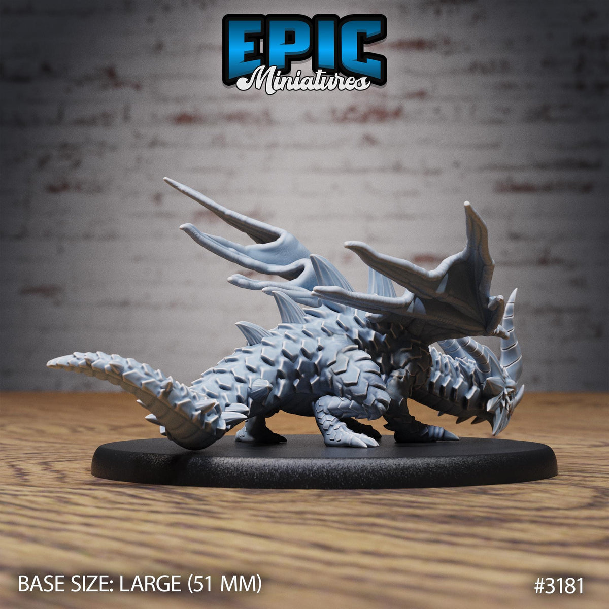 Young Horn Dragon Option #3181 back DND miniature Dragons Reign 16k resin